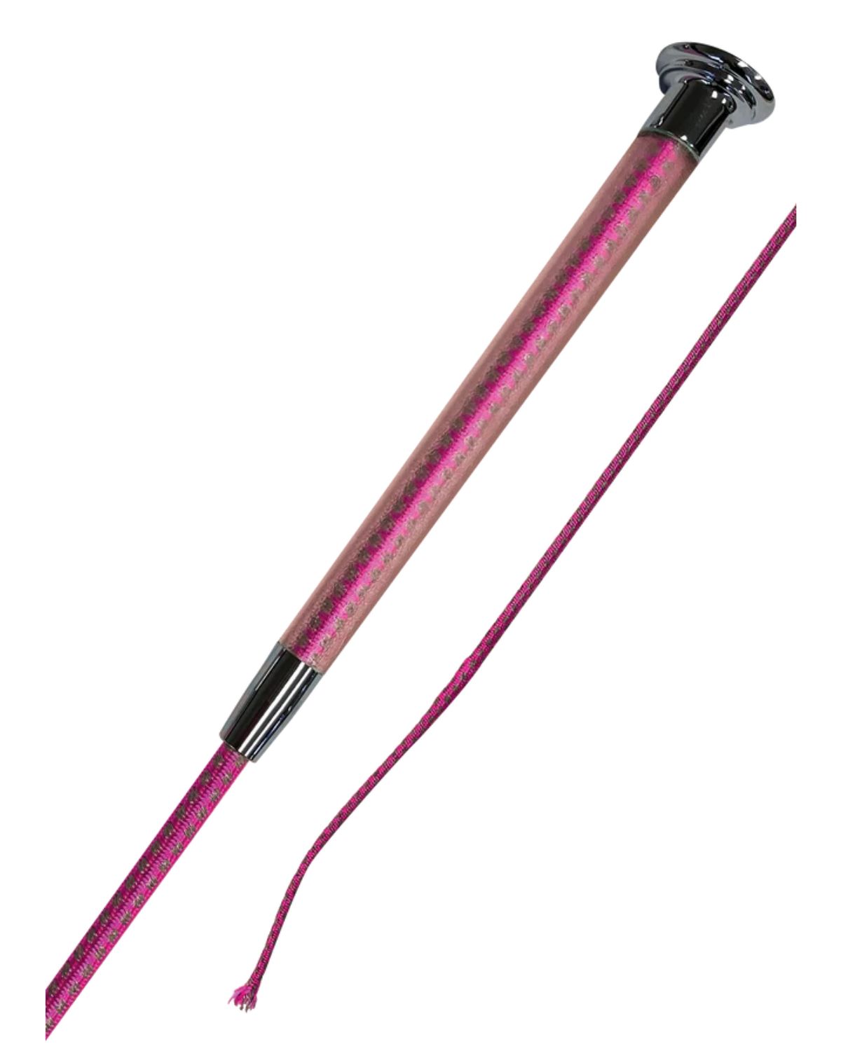 Woof Wear Hi Vis Pink Riding Whip - High Visibility schooling whip with grippy gel handle and reflective detail from Equiflair