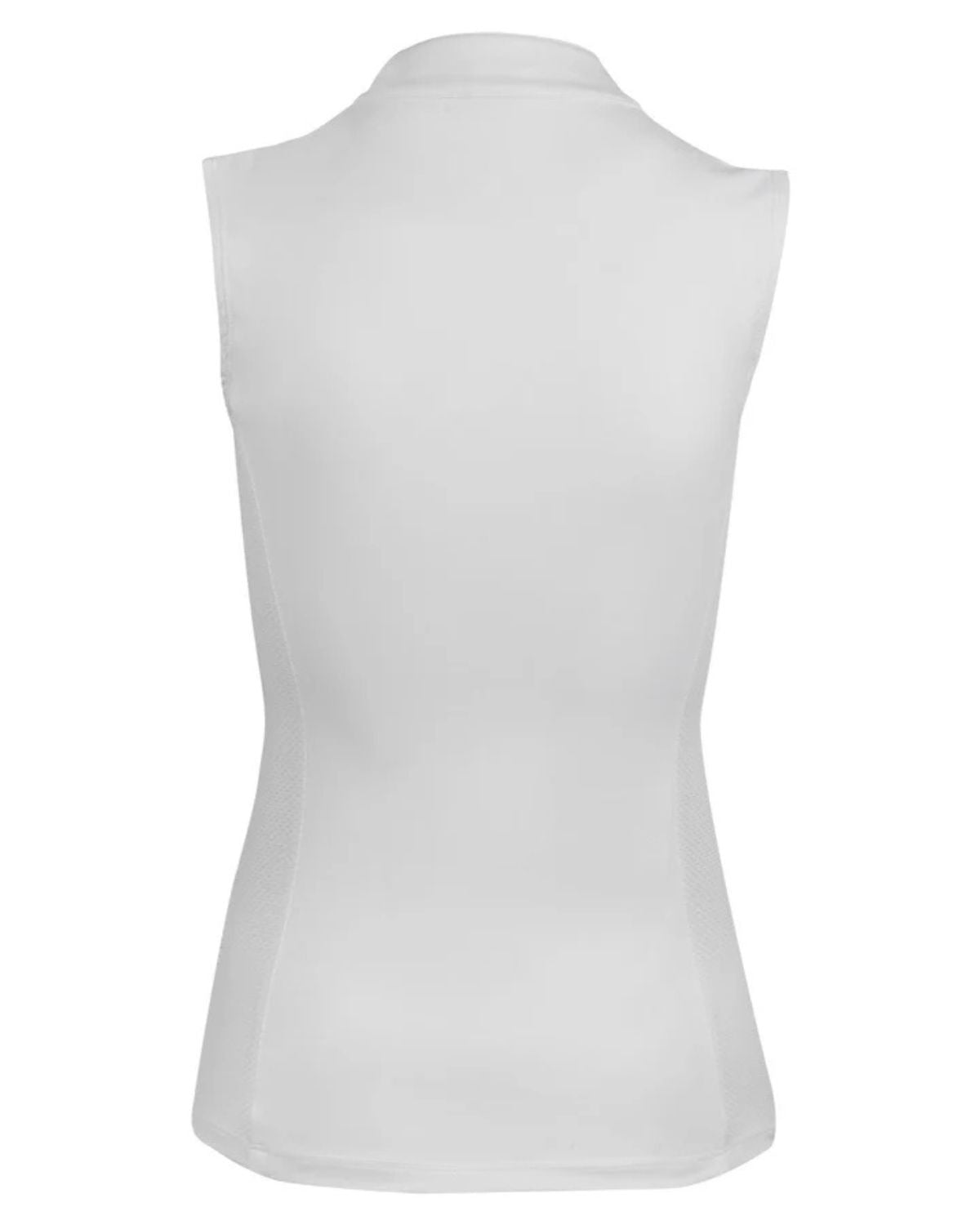 Woof Wear Sleeveless Tech Riding Shirt - White Equestrian Top for Women - Performance & Breathable
