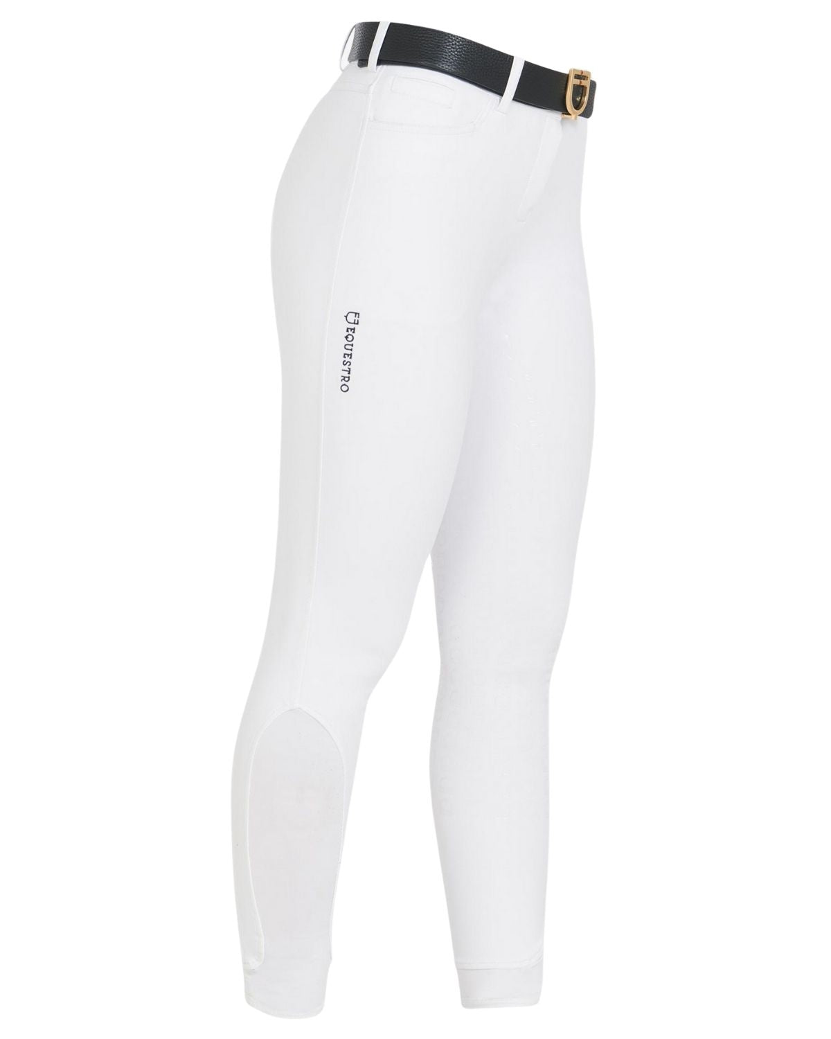 Equestro Women's Full Grip Slim Fit Breeches White