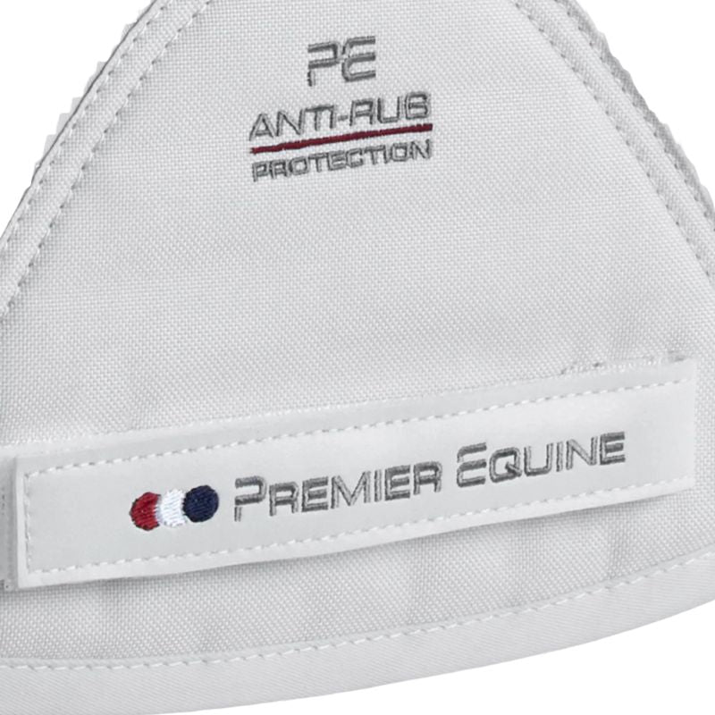Premier Equine White Cotton Saddle Pad - GP/Jump Square with Anti-Rub Protection