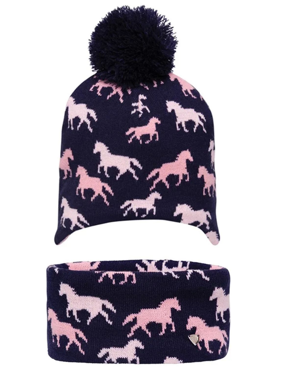 Hy Equestrian Flaine Hat and Headband Set - Navy