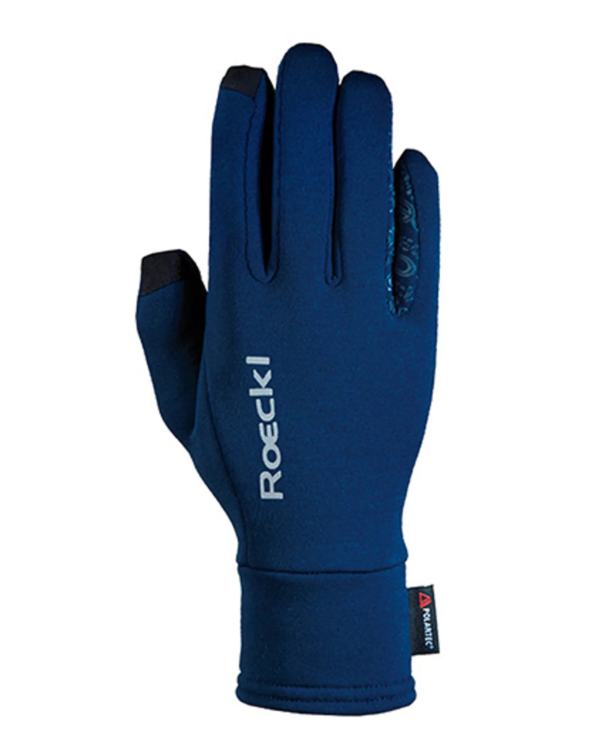 Roeckl Weldon Navy Gloves: Polartec, Touchscreen Compatible Equestrian Gloves