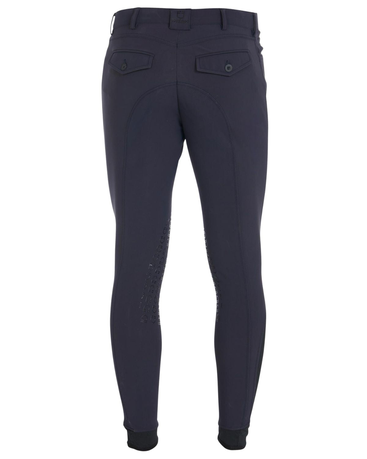 Equestro Men's Slim Fit Grip Breeches With Logo Navy Blazer