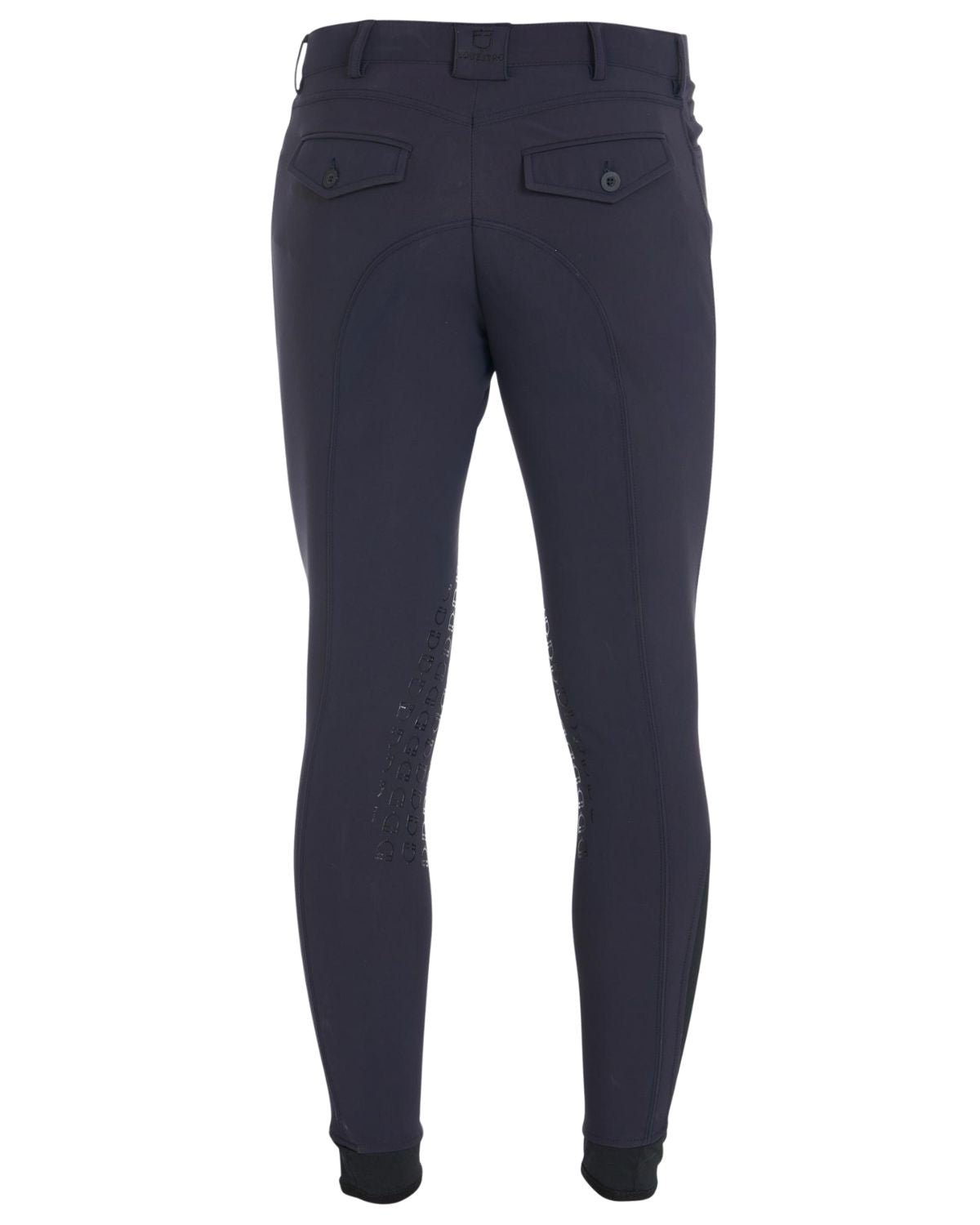 Equestro Men's Slim Fit Grip Breeches With Logo Navy Blazer | Equiflair