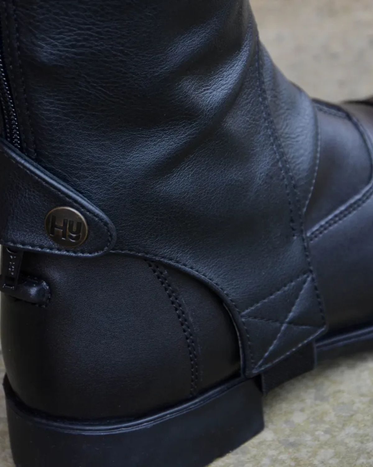 Hy Equestrian Faux Leather Diamante Gaiter Black