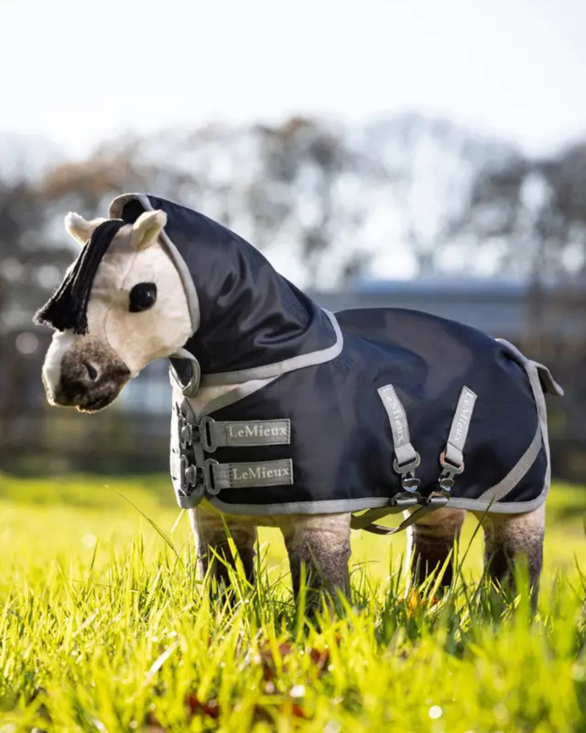 LeMieux Toy Pony Storm-Tek Rug Navy: Miniature Turnout Rug with Detachable Neck & Buckles - Toy Horse Rug