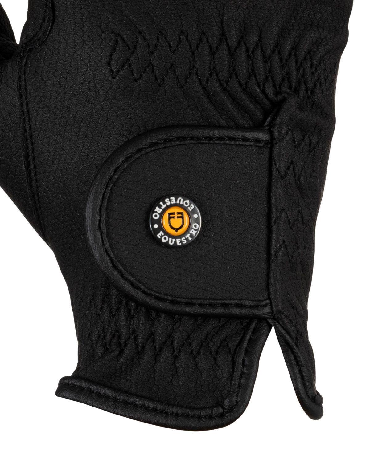 Equestro Unisex Gloves In Synthetic Leather With Tear Away Closure Black
