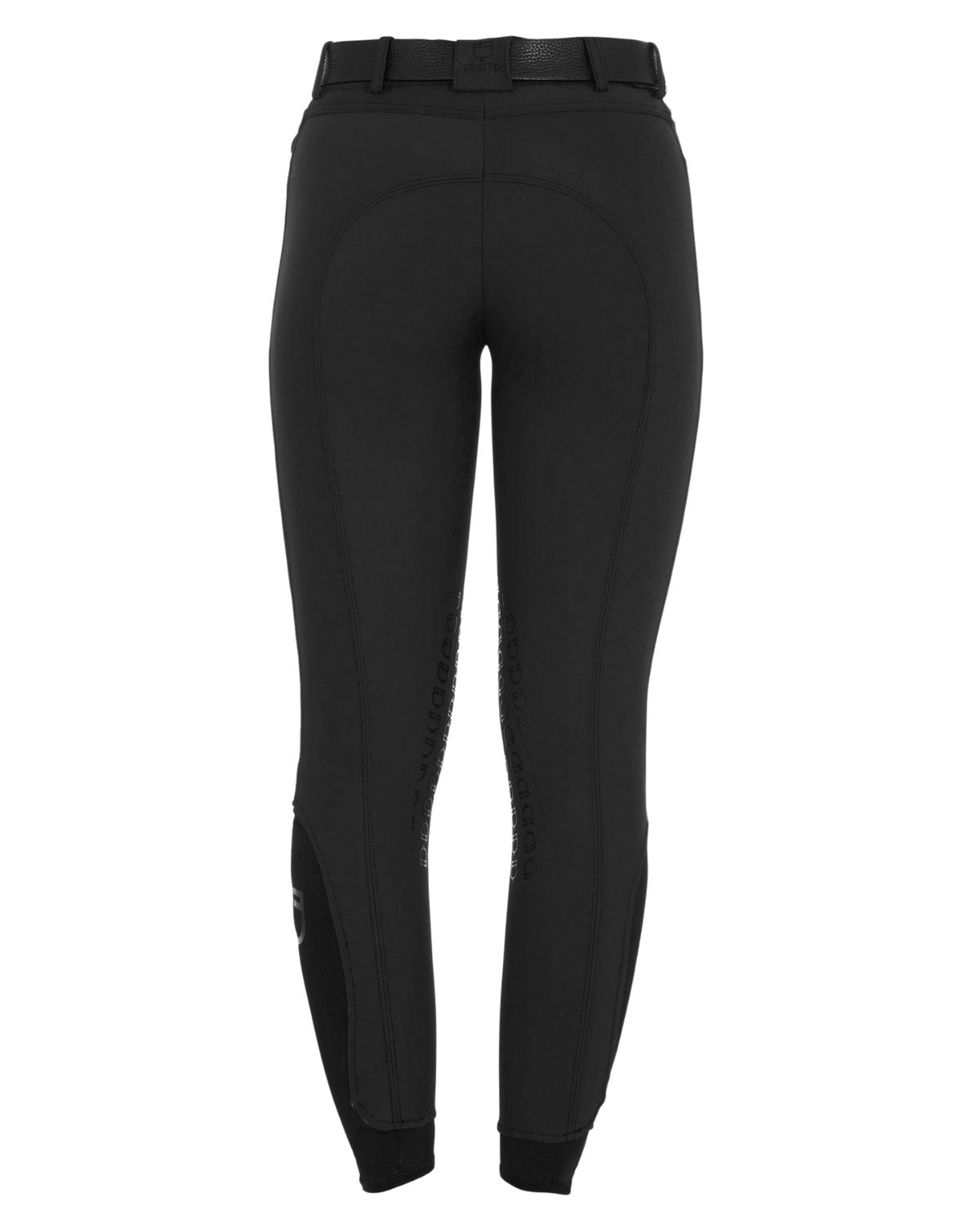 Equestro Women's Slim Fit Grip Breeches With Logo Black