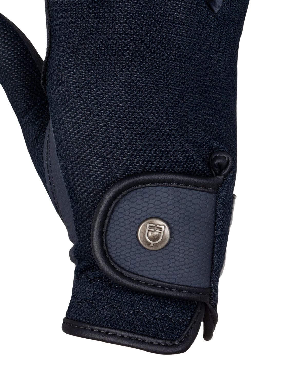 Equestro Unisex Gloves In Technical Fabric And Mesh Navy | Equiflair