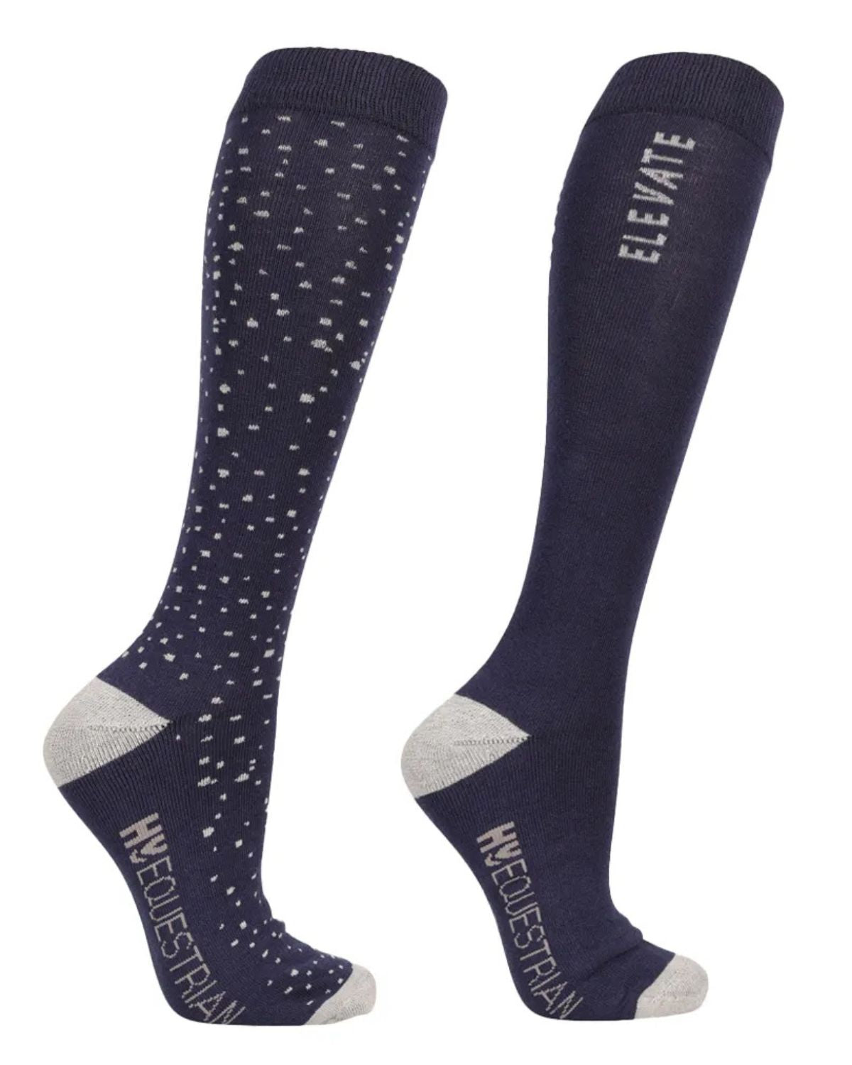 Hy Equestrian Elevate Allure Socks (Pack of 2 ) Navy