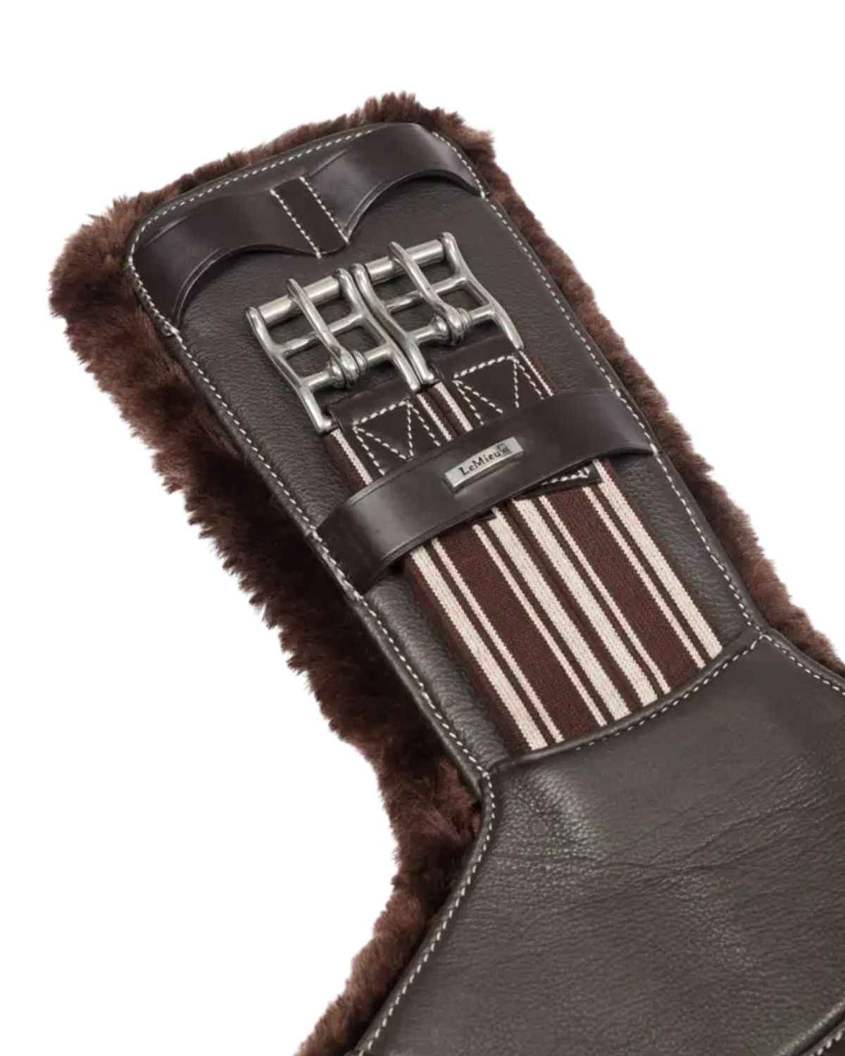 LeMieux Arika Simuwool Contoured Short Stud Girth Brown