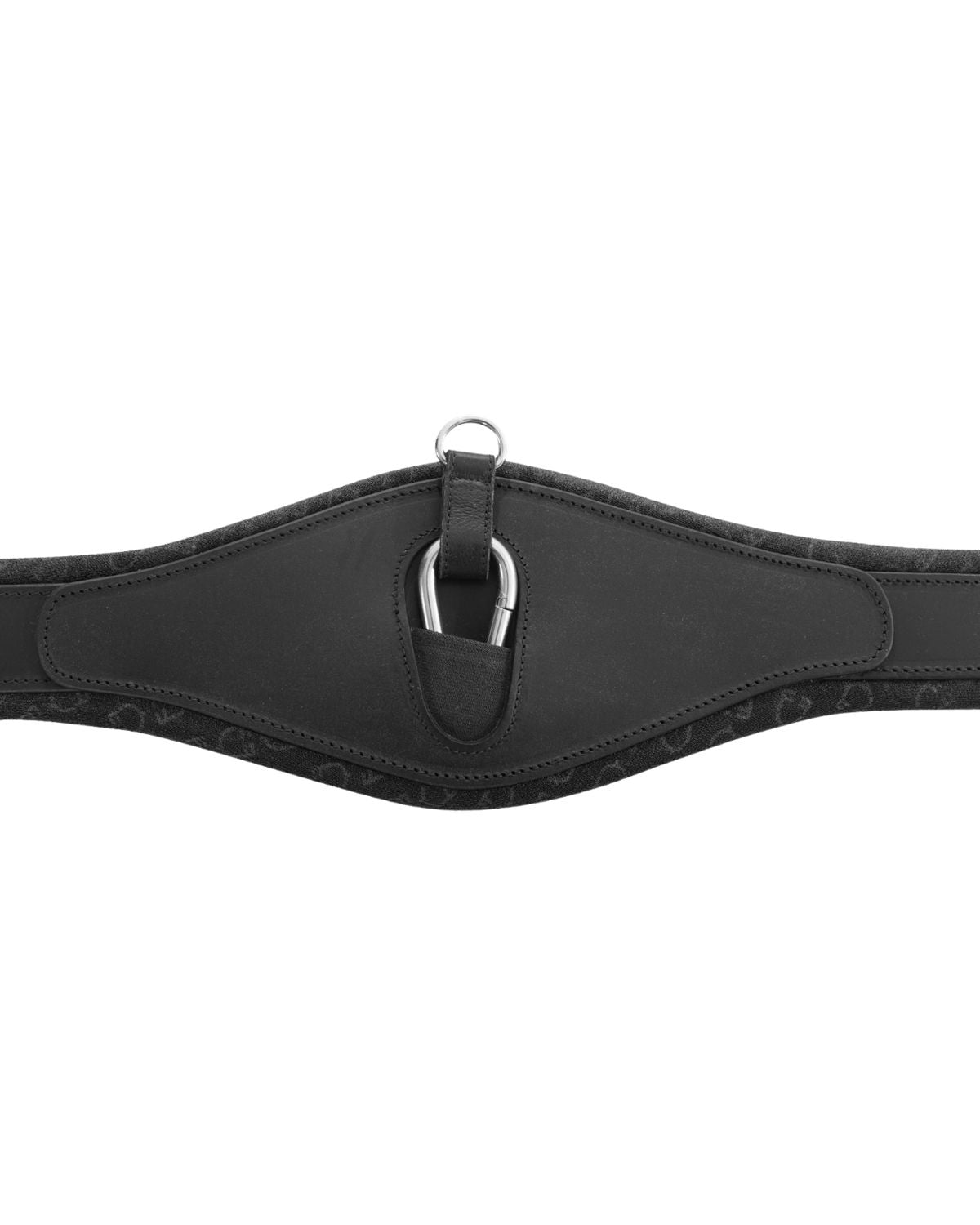 Equestro Jumping Girth Shaped Leather Black
