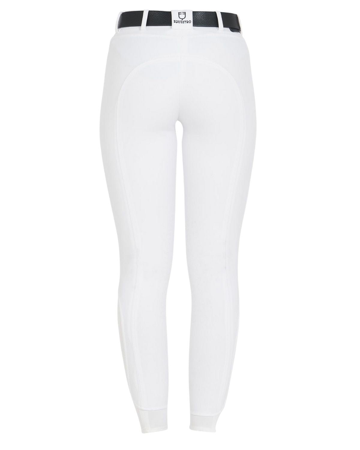 Equestro Women's Slim Fit Grip Breeches With Logo White | Equiflair
