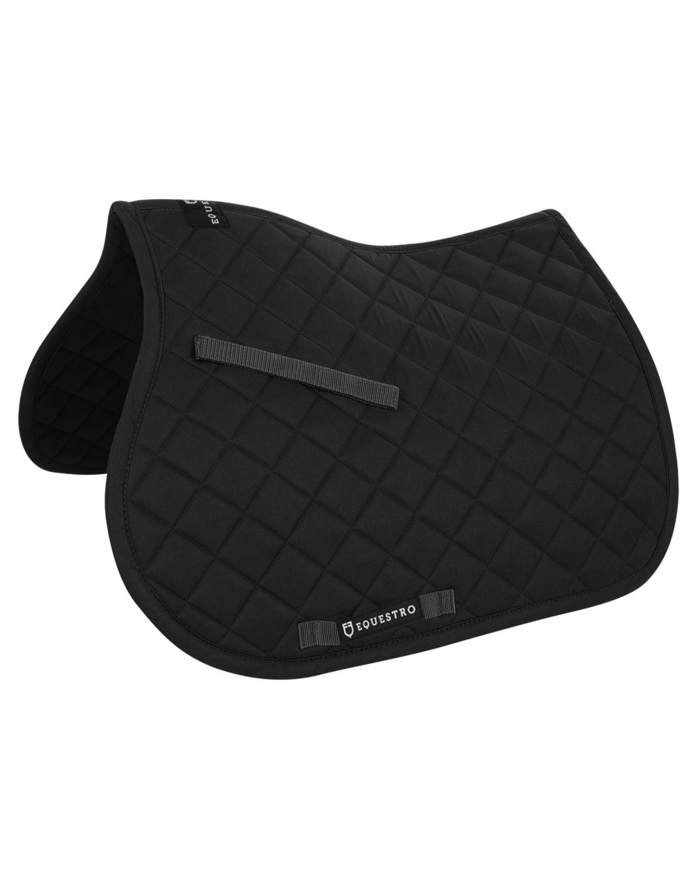 EQUESTRO Black Cotton Jumping Saddle Pad | Comfortable Horse Riding Equipment