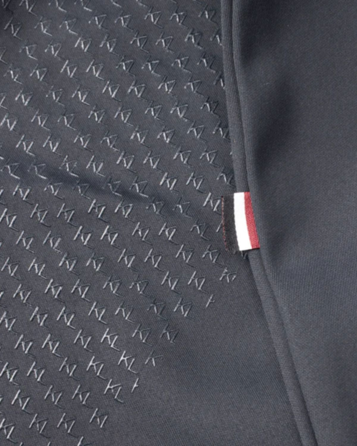 KINGSLAND KLVALERIE Navy Ladies Equestrian Riding Tights with Full Grip, KL Pattern, & Glitter Panel Detail - Equiflair