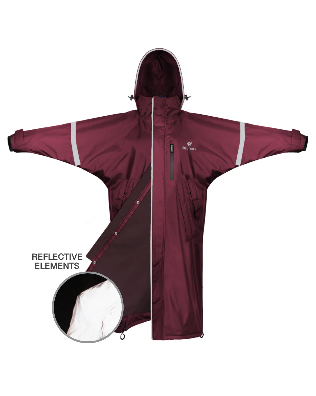 EQUIDRY Evolution Men's Plum Reflective Thin Fleece Waterproof Riding Coat - Equiflair - Jackets & Coats Clothing…