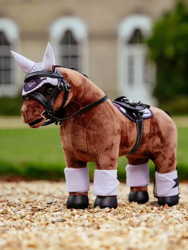 LeMieux Toy Pony Gracie: Brown plush horse with bridle, saddle, & hoof wraps. Interactive equestrian toy for kids.