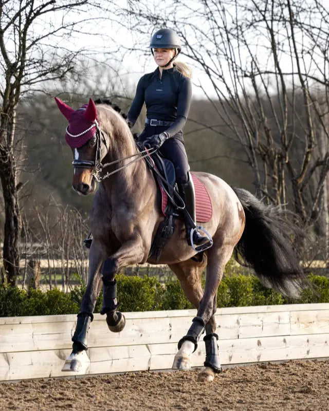 LeMieux Soft Shell Anti Slip Dressage Square Burgundy