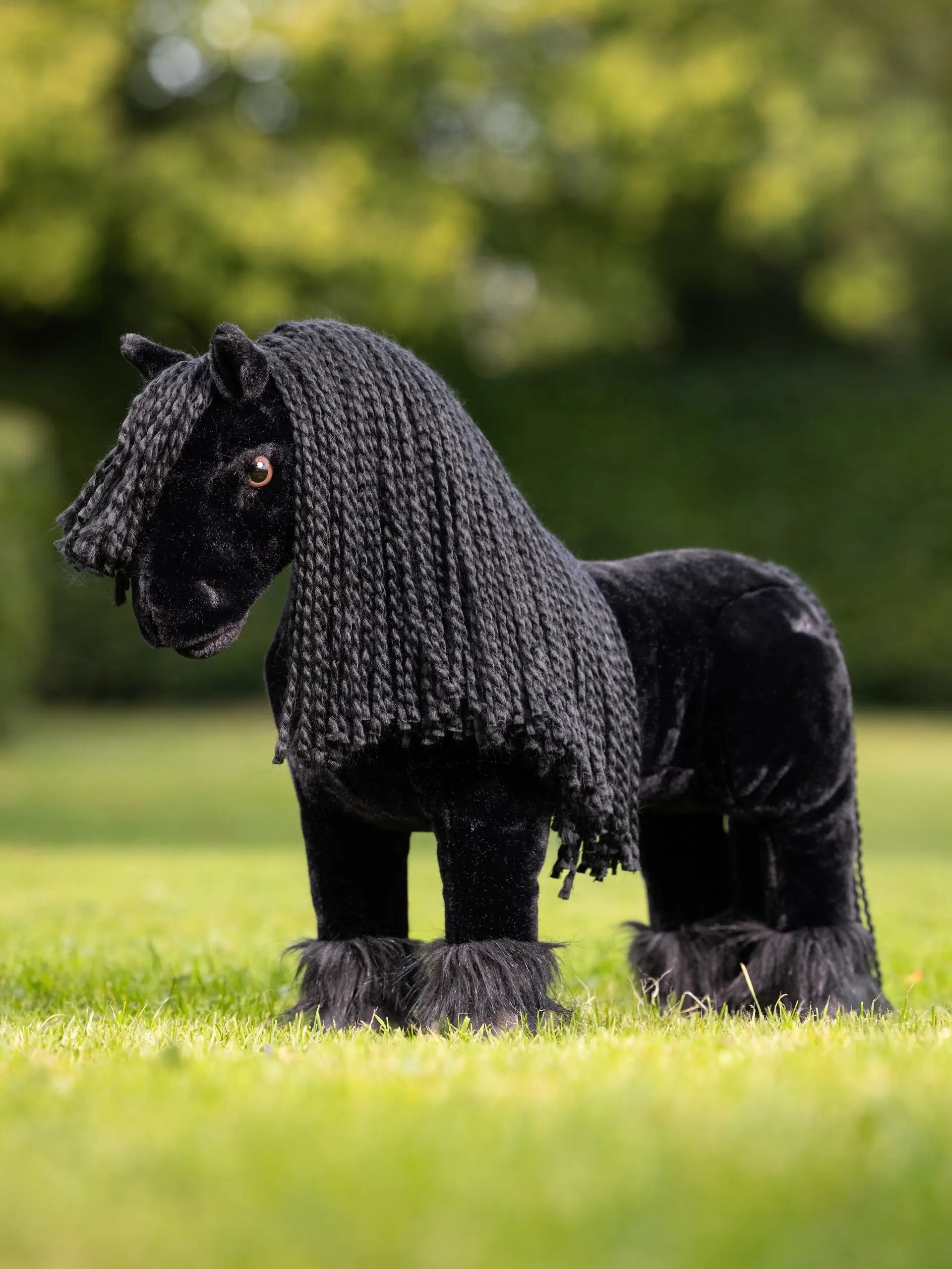 LEMIEUX TOY PONY SPIKE Black Friesian Toy Horse - Plush, with Long Mane & Tail - Equiflair