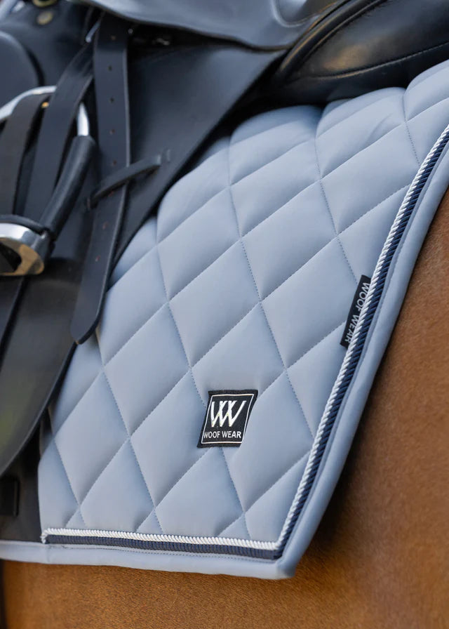 Woof Wear Vision Aura Steel Blue Dressage Saddle Pad - Quilted Design, Comfortable Horse Riding Gear