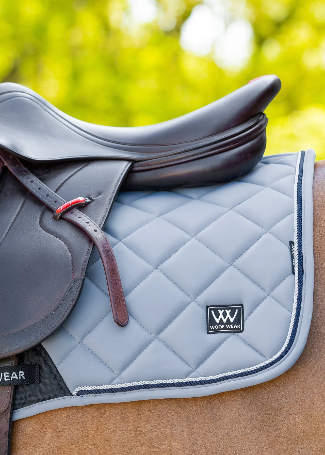 WOOF WEAR VISION AURA Close Contact Saddle Pad - Steel Blue, Quilted Design, Horseback Riding Equipment