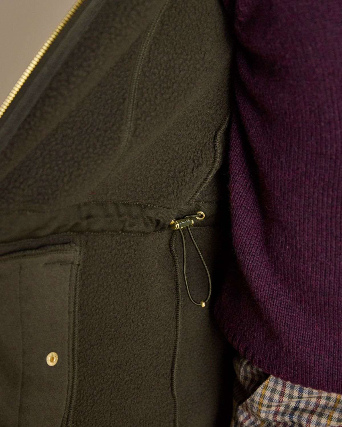 Joules Heritage Khaki Green Longline Fleece Gilet | Equiflair