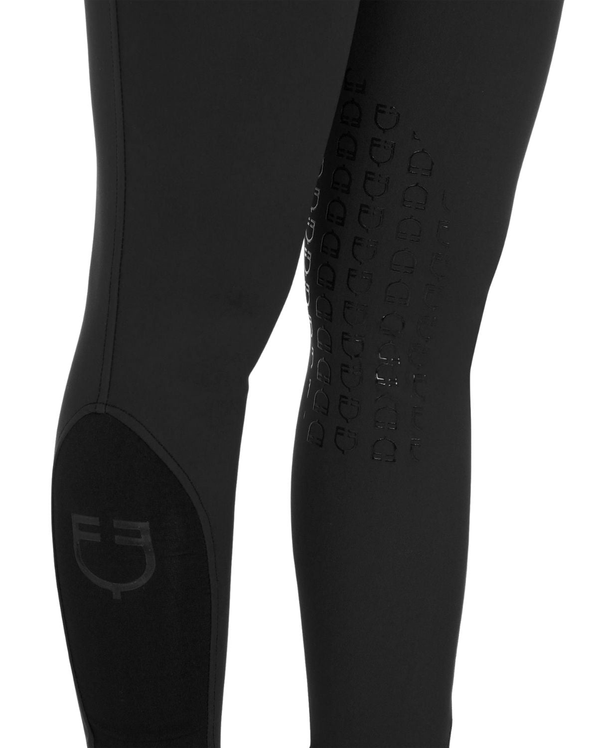 Equestro Women's Slim Fit Grip Breeches With Logo Black