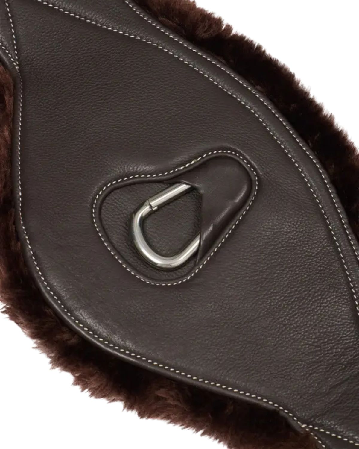 LE MIEUX Arika Simuwool Contoured Long Girth - Brown Leather Horse Riding Girth - 110cm