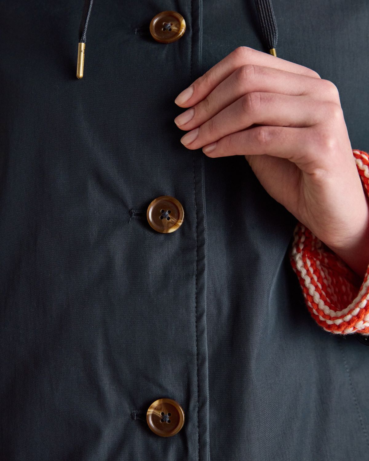 Joules Rainmore Navy Waterproof button through Raincoat | Equiflair