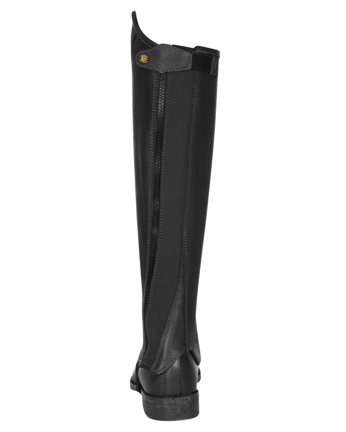 Equestro Unisex Short Leather Gaiters With Side Zip Black