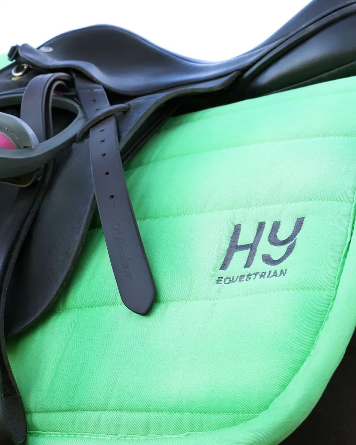 Hy Equestrian Neon Reversible Comfort Pad Bright Green