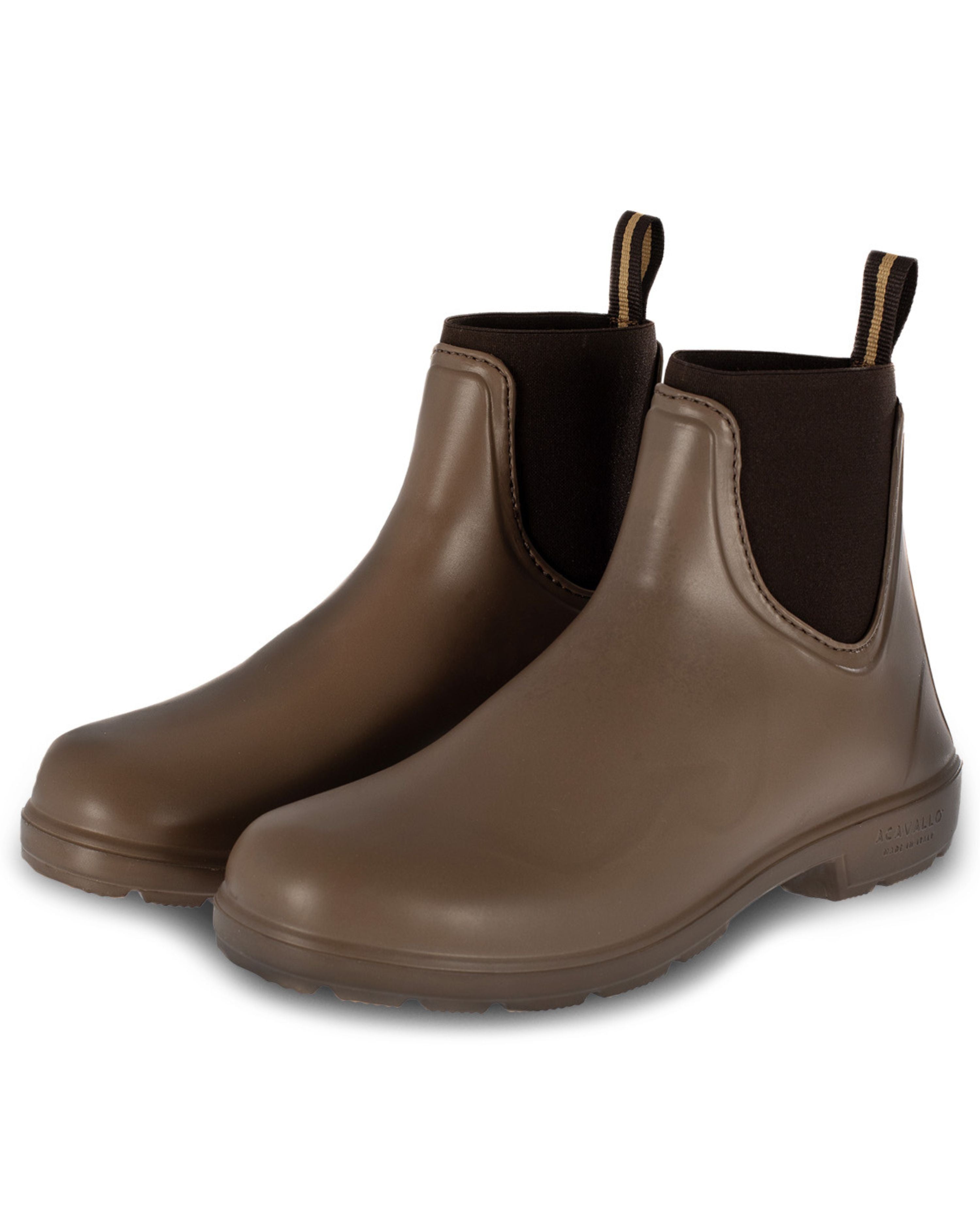 Acavallo Piuma Rubber Jodhpur Boots Chocolate