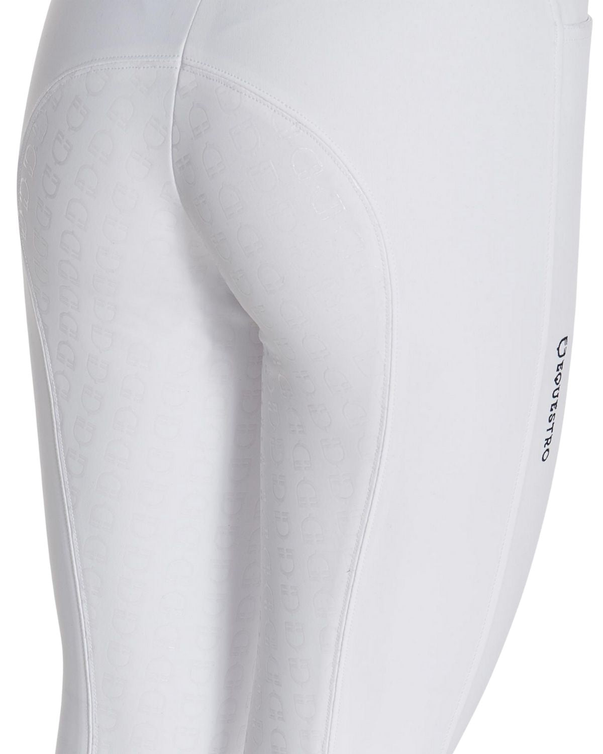 Equestro Women's Full Grip Slim Fit Breeches White