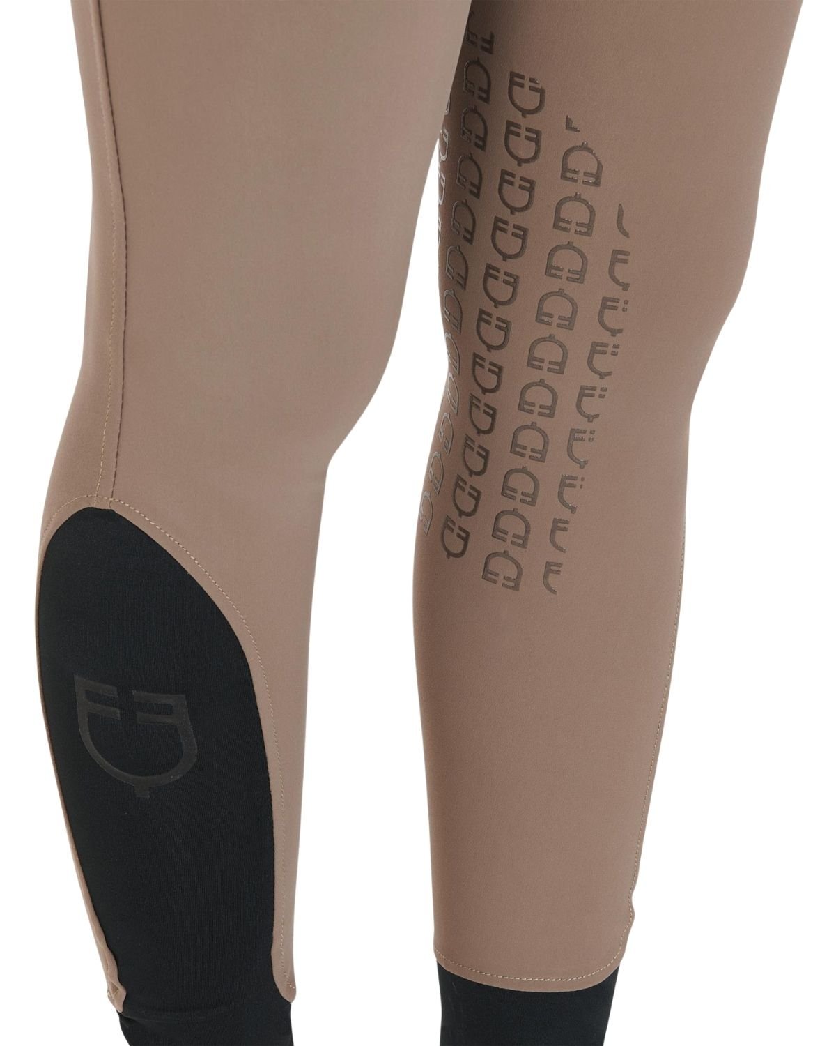 Equestro Women's Slim Fit Grip Breeches With Logo Walnut | Equiflair
