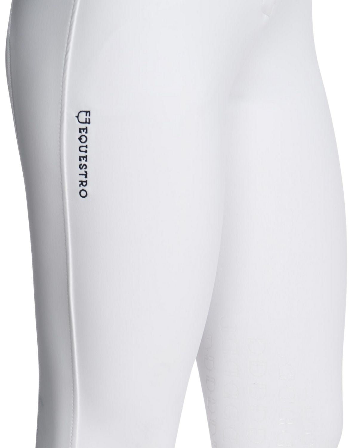Equestro Women's Slim Fit Grip Breeches With Logo White | Equiflair