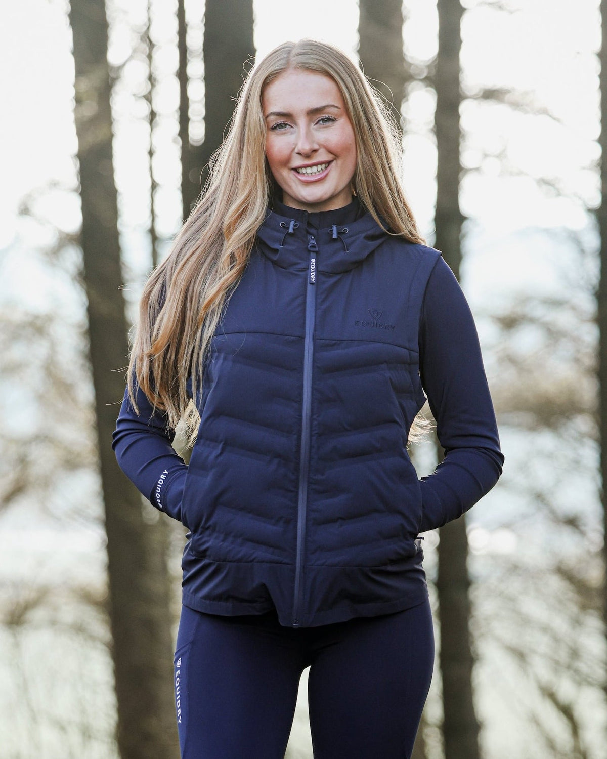 Women's navy Equidry Tamar lightweight padded riding gilet