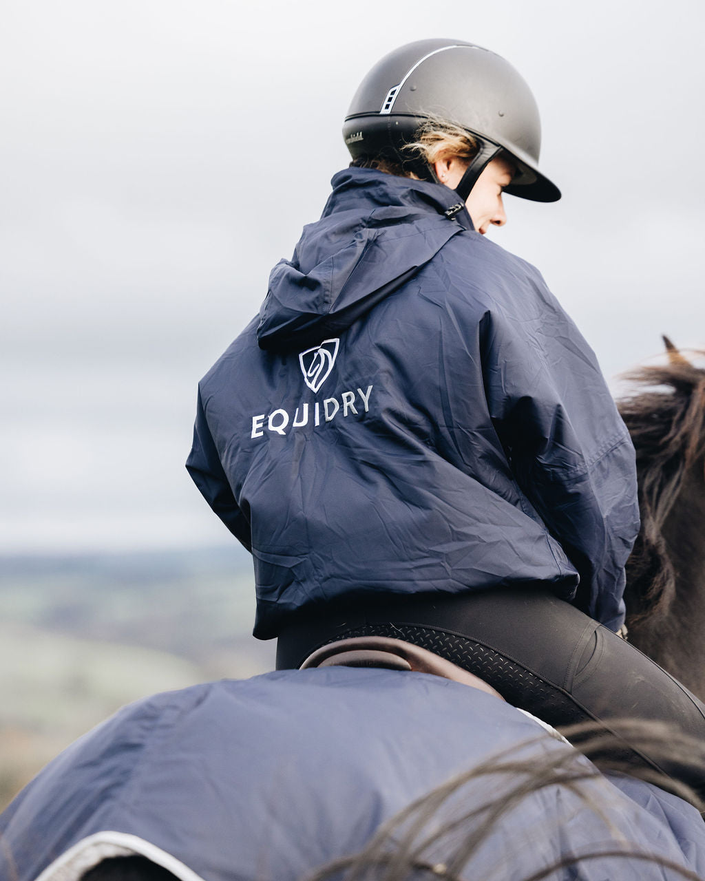 Equestrian jacket: Equidry waterproof shortie riding jacket. Equiflair UK.