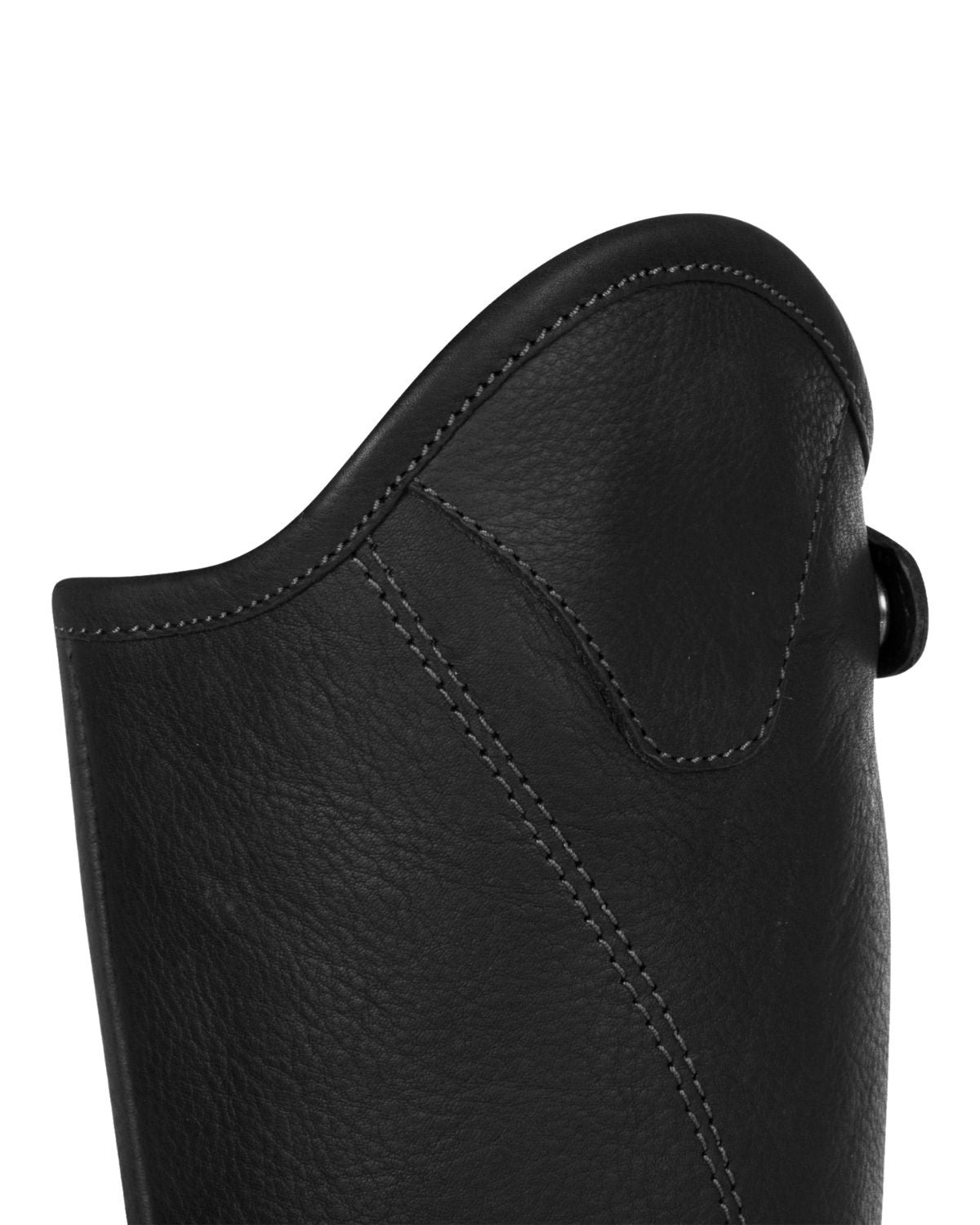 Equestro Unisex Short Leather Gaiters With Side Zip Black