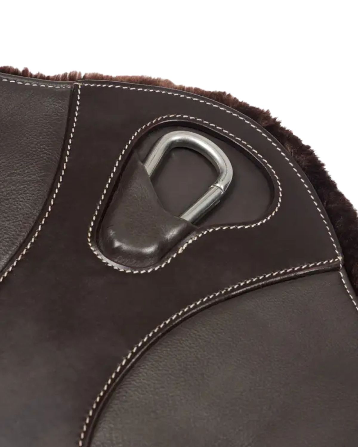 LeMieux Arika Brown Leather Stud Girth with Simuwool Lining for Horse Saddle - 70cm