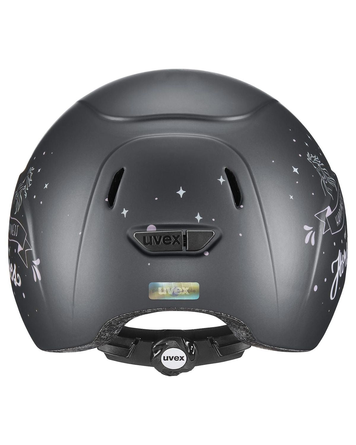 UVEX Kiddox Happy Horse Junior Riding Helmet - Anthracite Matt. Size Adjustable 49-54. Equiflair.