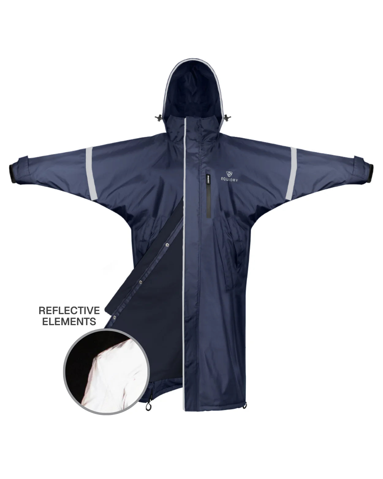 EQUIDRY Evolution Men's Thin Fleece Reflective Navy - Jackets & Coats Clothing location-109746323830-outofstock XS