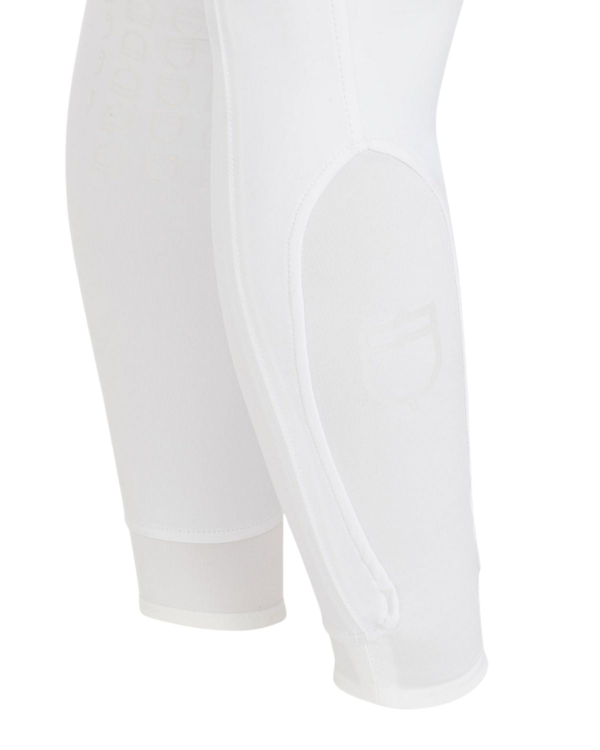 Equestro Women's Slim Fit Grip Breeches With Logo White