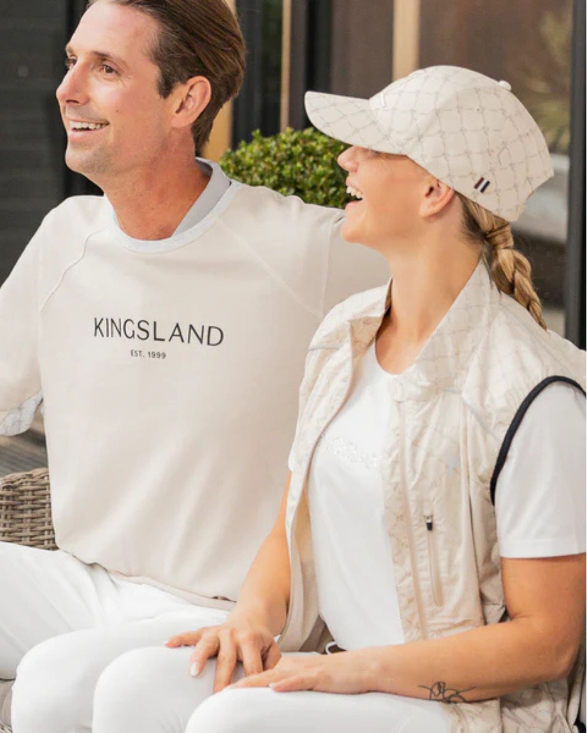 Kingsland KLJEAN Ladies Warm Up Bodywarmer in Beige Cobblestone: A stylish woman wearing vest from Equiflair.