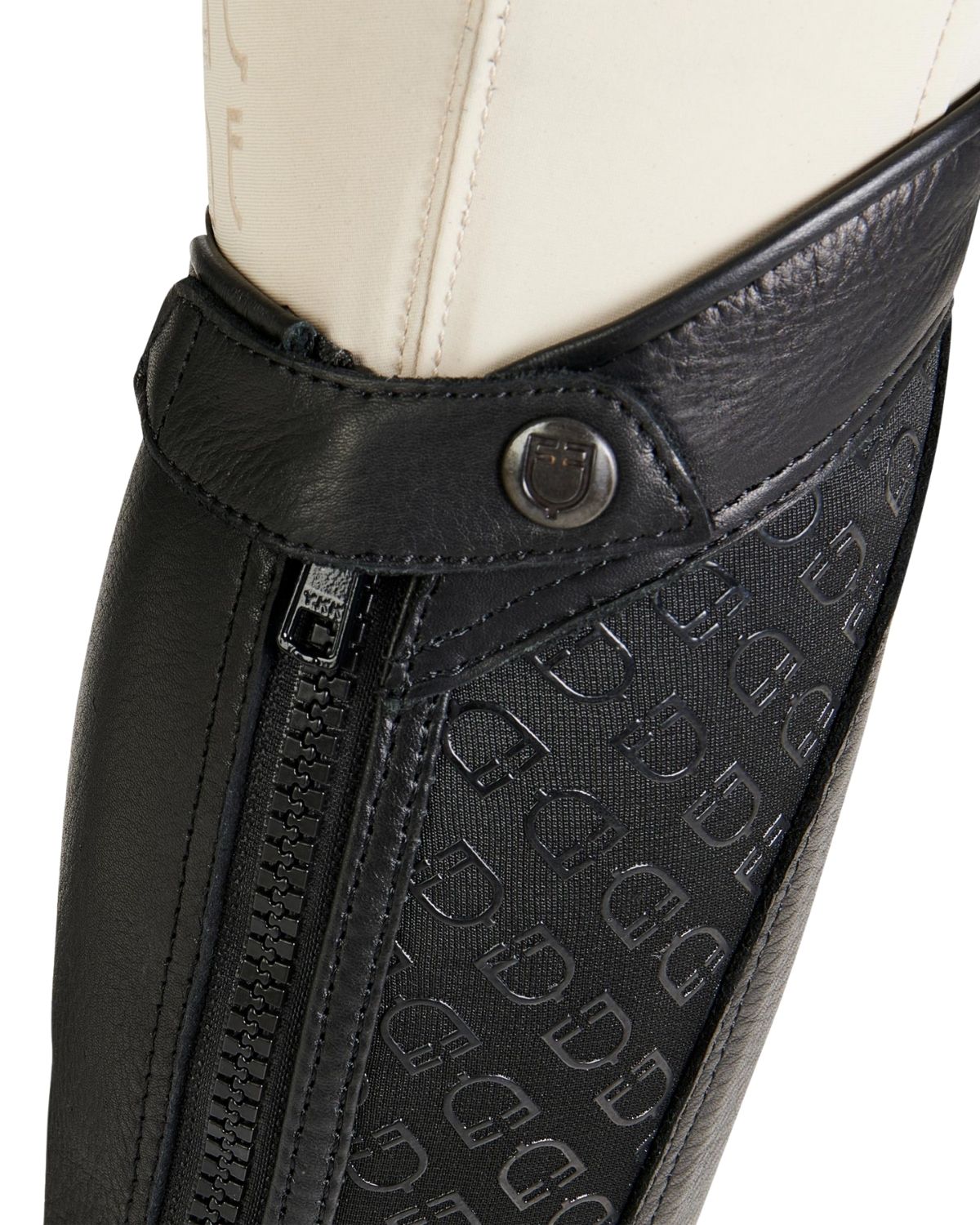 Equestro Unisex Gaiters Elastic Band With Logos Black | Equiflair
