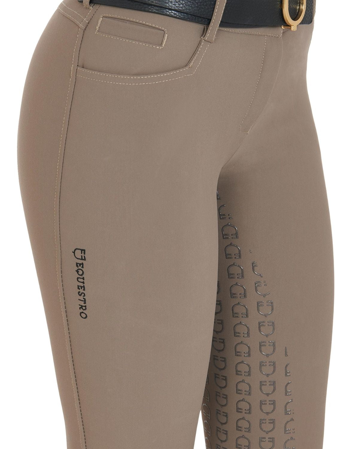 Equestro Women's Full Grip Slim Fit Breeches Walnut