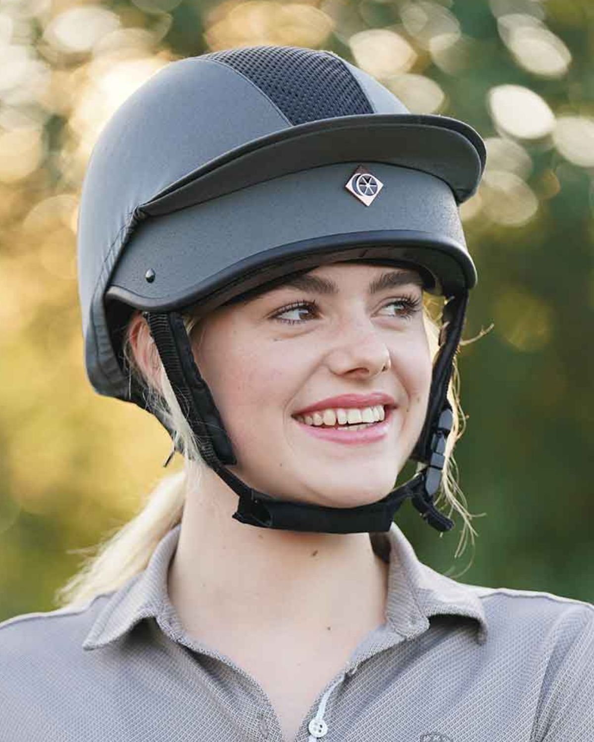 Charles Owen Esme MS1 Pro Helmet - Graphite/Rose Gold: Equestrian Safety Helmet