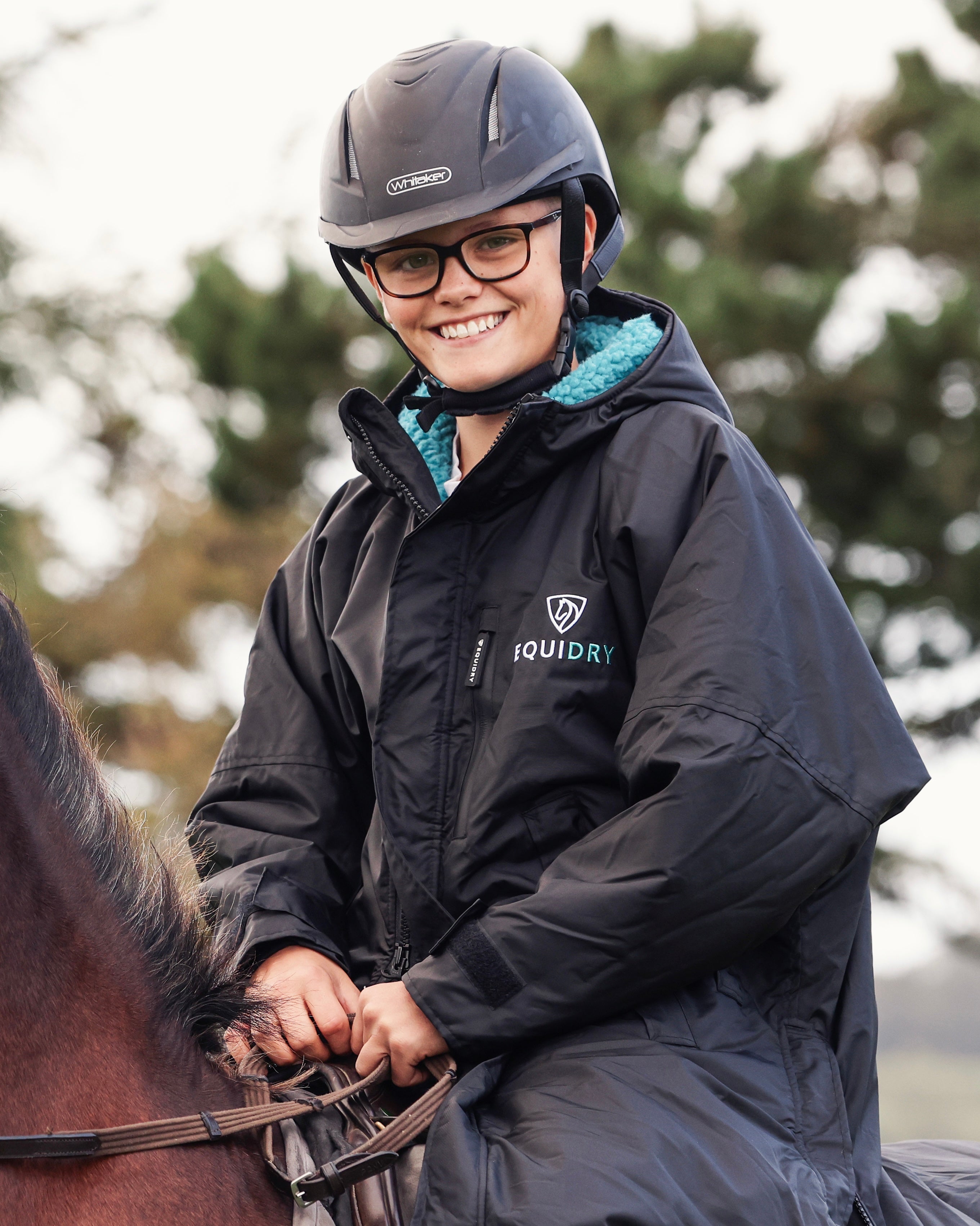 EQUIDRY Evolution Children's Thick Fleece Black/Turquoise