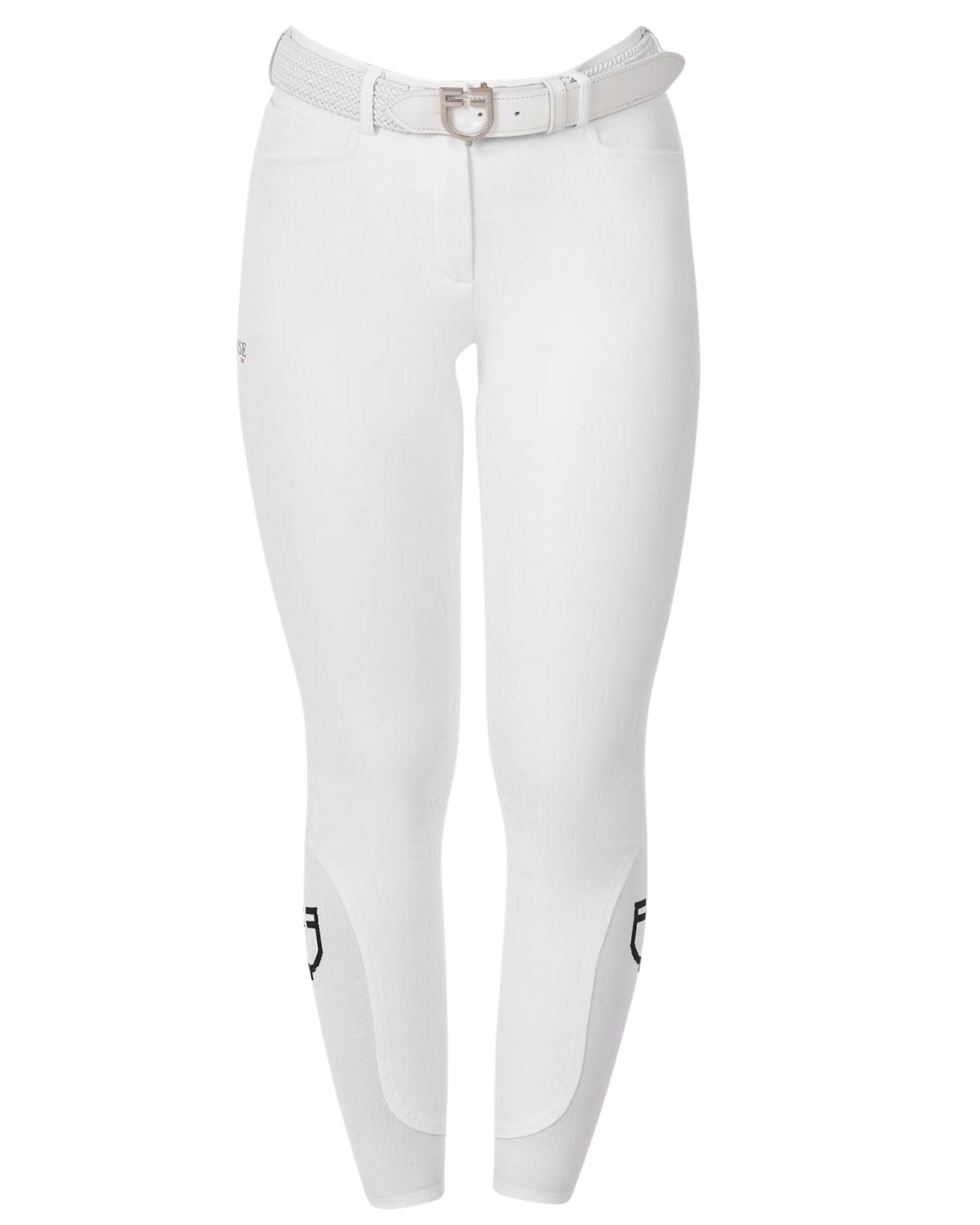 Equestro Women'S Knee Grip Breeches Equestro X Fise White