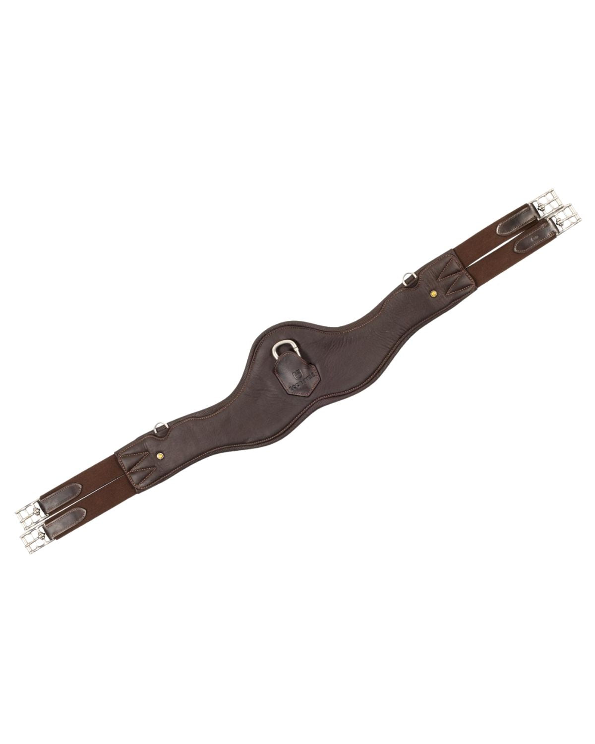Equestro Shaped Leather Jumping Girth Dark Brown | Equiflair