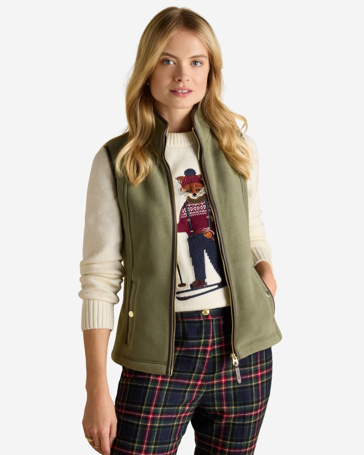 Joules Heritage Light Green Regular Fleece Gilet | Equiflair